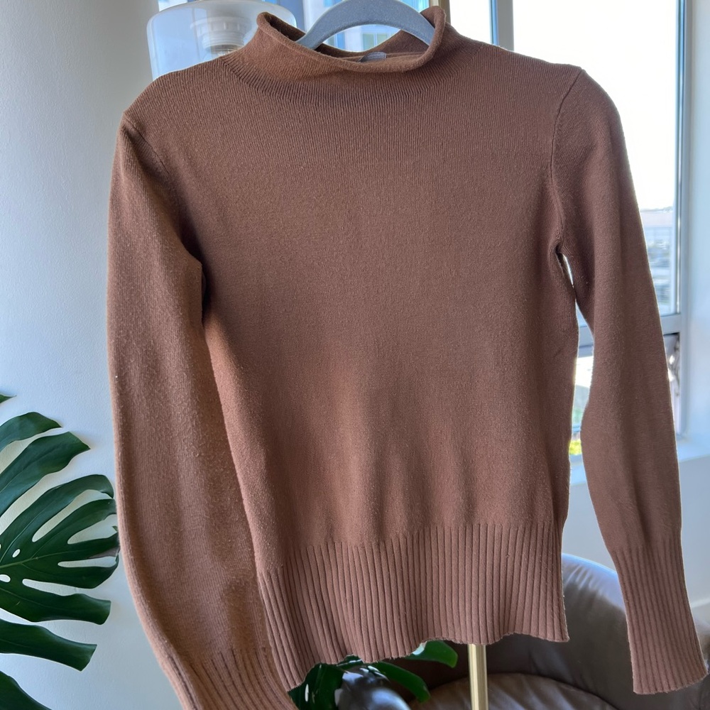 Light brown French Connection mock neck sweater